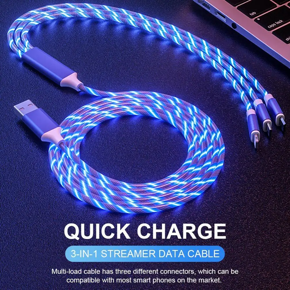 30 Pecent Off стример светодиодный течет светильник Быстрая зарядка 3 в 1 Micro Тип c 3A