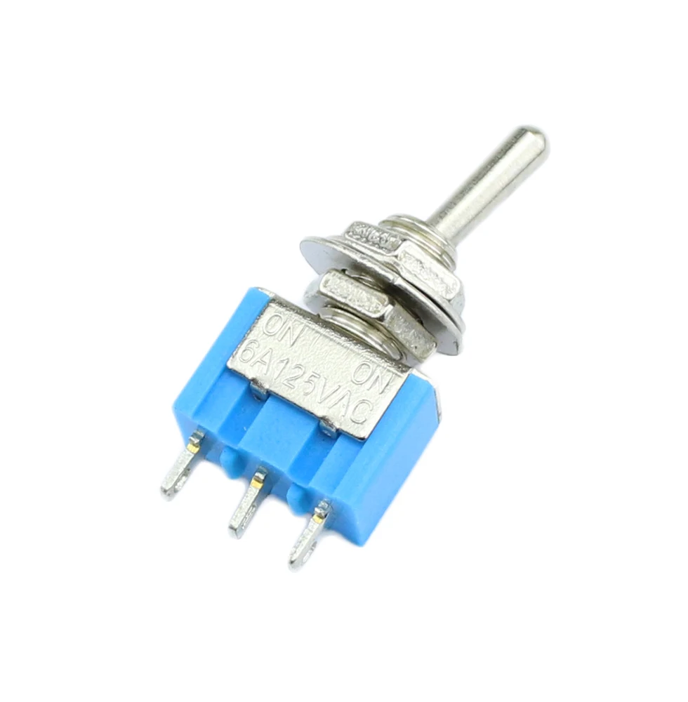 10pc/LOT Blue Mini MTS-102 3-Pin SPDT ON/ON 6A 125VAC 2 Position Miniature Toggle Switch