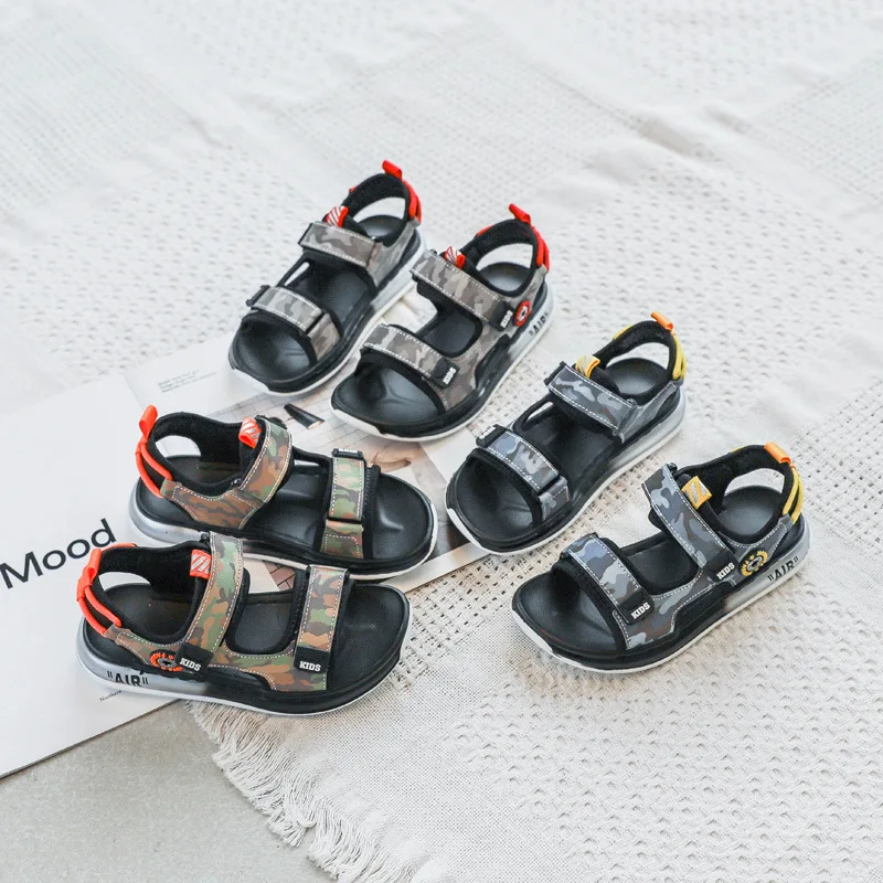ULKNN CHILDREN'S Sandals 2020 Summer New Style Double Trend Sports Cool Camouflage Men And Women Kids' Beach Sandals