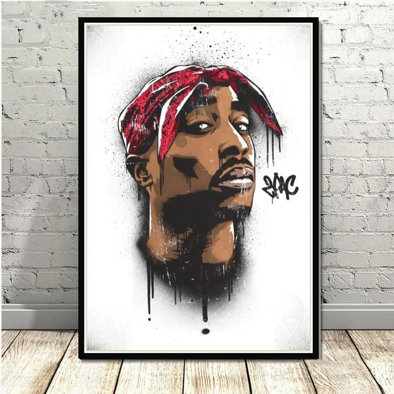 Портрет Тупак и Бигги 2PAC настенная фотокартина на холсте с абстрактным рэппером