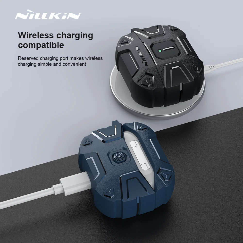 

Чехол NILLKIN для Airpods 3, чехол для беспроводной зарядки Aromor, чехол из ТПУ и поликарбоната для AirPods 3, защитный чехол для беспроводных наушников