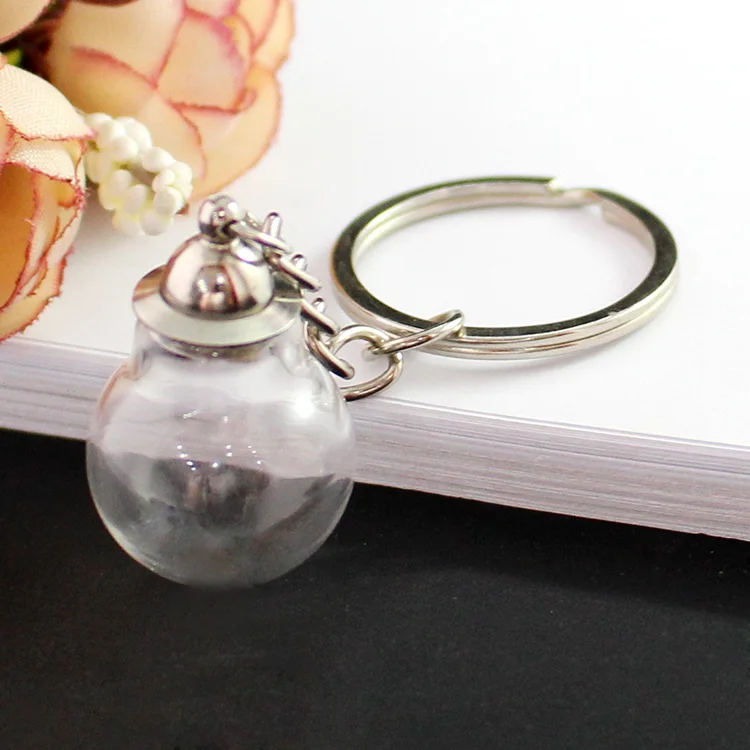 20x12MM Globe-Silver 2 шт прозрачный стеклянный шар с предварительно приклеенным винтом брелок в виде шлема diy кулон подарок брелок-бутылка пожелание брелок-бутылка - Окраска металла: 20x12MM Globe-Silver