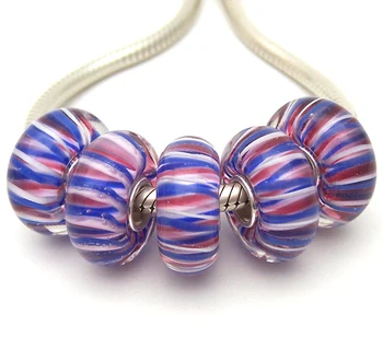 

JGWGT 1707 5X 100% Authenticity S925 Sterling Silver Beads Murano Glass beads Fit European Charms Bracelet diy jewelry Lampwork