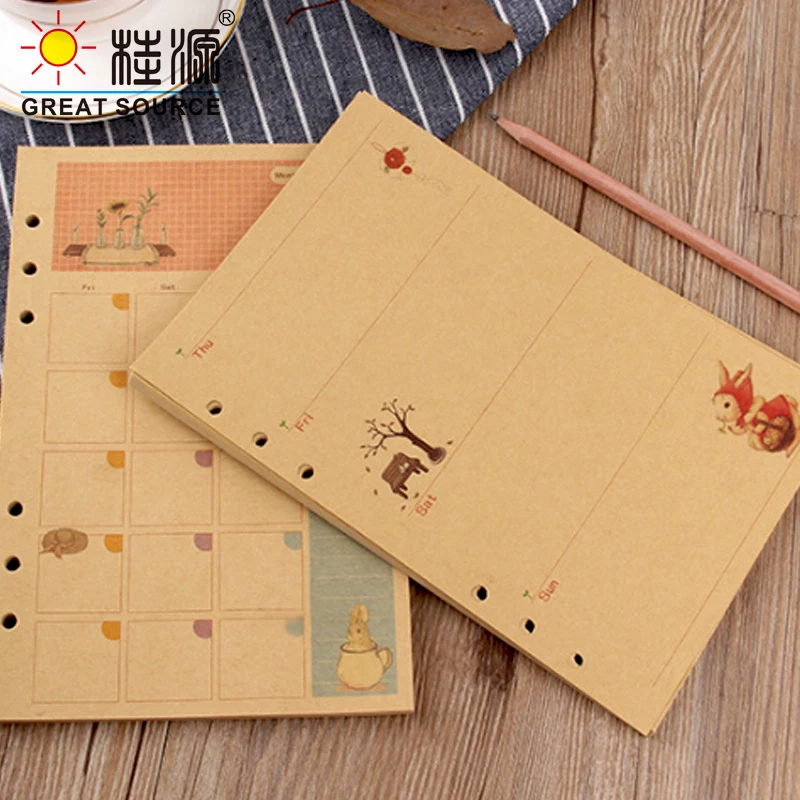 

A5 Kraft Dot Grid Notebook Kraft Paper Notebook Daily Planner Weekly Month Planner Loose Leaf Notebook Refill Paper (10PCS))