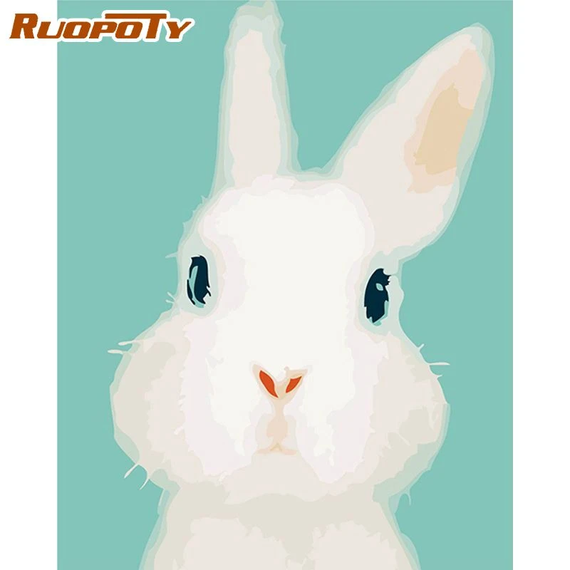 Frame Cute Rabbit Diy Modern Wall Art Picture Animals Diy Painting By  Numbers Kits Handpainted Oil Painting For Home Decor - Paint By Number  Package - AliExpress
