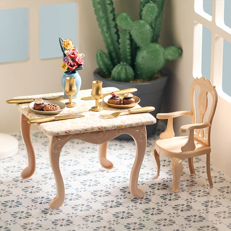 Aizulhomey Mental Table And Chair Set Moues Dollhouse Furniture