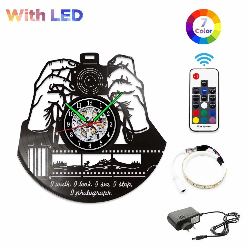 MCDFL Vinyl Disks Clock Wall Designer Home Decor Loft Style Living Room Decoration Watch Art Comfort Interior for Apartment Lamp 