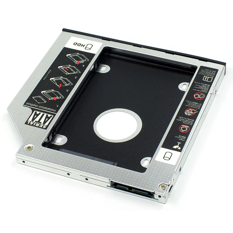 2nd HDD Caddy 12.7mm 9.5mm SATA 3.0 2.5'' HD Hard Disk Drive Enclosure SSD Case Box For Laptop CD-ROM DVD-ROM Optical Bay