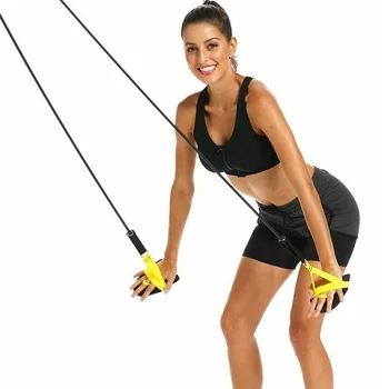 

Black TPE Fitness Gym 60 Pounds Muscle Training Stretch Pilates Swim Paddle Resistance Bands Pull Rope Arm Strength Trainer