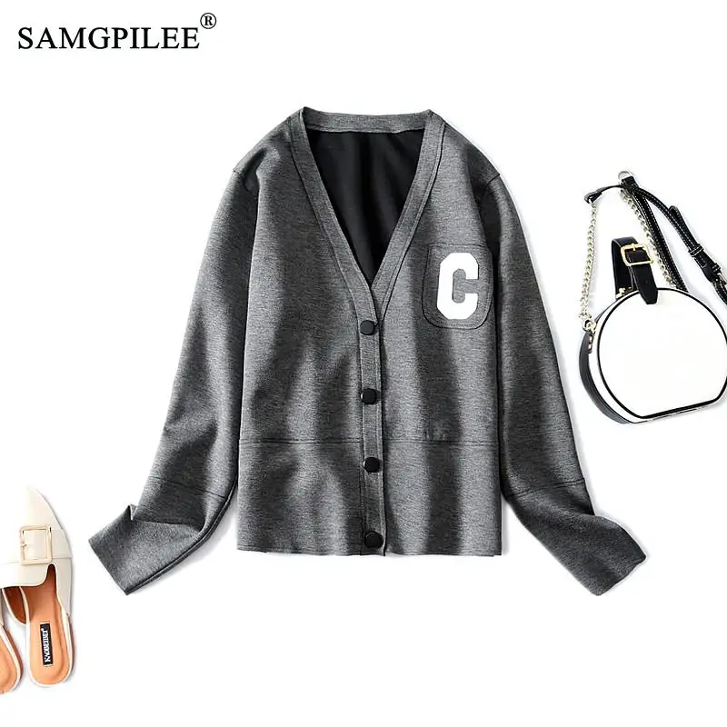 

Женский короткий однобортный Кардиган в стиле Харадзюку, хлопковый короткий жакет с V-образным вырезом, куртка в студенческом стиле, размеры до 4XL, 2023