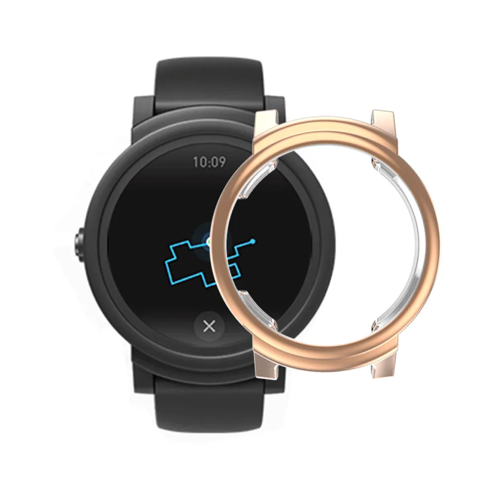ТПУ защитный чехол для Ticwatch E рамка гальванический протектор экрана бампер Смарт-часы Крышка для Ticwatch E Замена