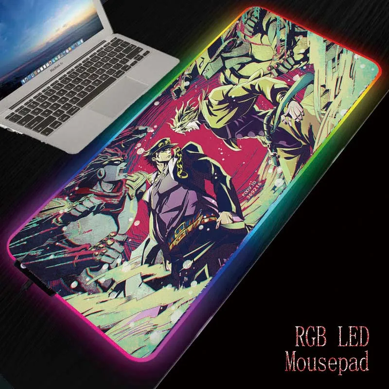 Светодиодный коврик для мыши XGZ Anime Jojo bistrary Adventure большой геймерский RGB Коврик Для