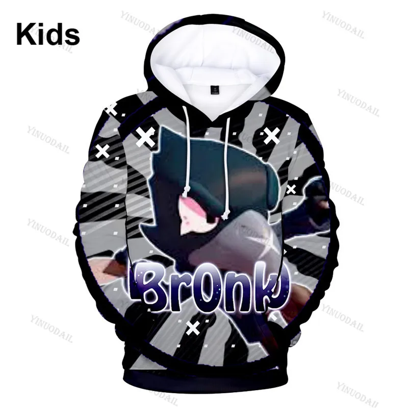 

Browling Cartoon Star Tops Teen Clothes Crow Shooter Kids Hoodie Leon Shooting Game Spike 3D Print Sweatshirt Tops Boys Girls