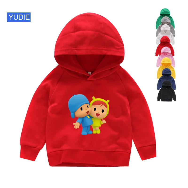 

Children's Hoodies Kids pocoyo top Catoon Sweatshirts Baby Cotton Pullover Girl Boy spring Clothes Top Boy Clothing baby clothes
