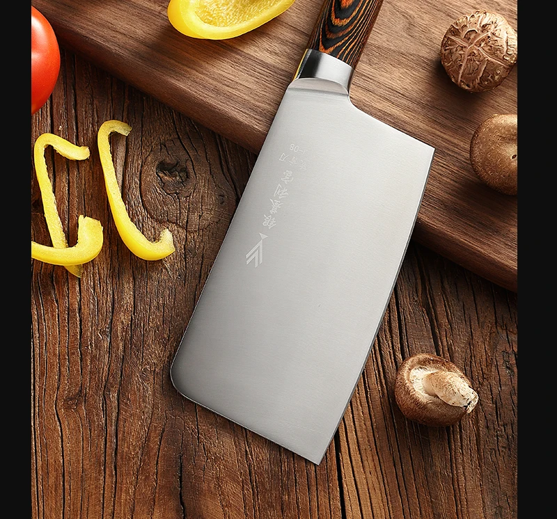 Handmade Forged High-carbon Clad Steel Kitchen Knives Cleaver Filleting Slicing Broad Butcher Knife The Color With Wooden Handle