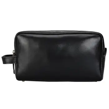

Tiding New Cow Leather Large Clutch Purse Pouch Wash Bag Pencil Case Cosmetic Bag Wrist Handbag Zipper Wallet Black Unisex 2025