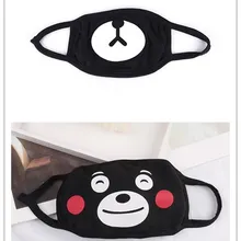 Анти-пыль хлопок Маска милый медведь аниме мультфильм рот маска Kpop зубы рот муфельные маски со ртом для лица Черный