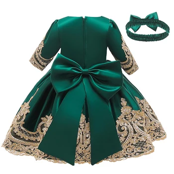 

Cute Baby Wedding Party Little Bridesmaid Embroidery Banquet Dress First Eucharist for Birth Baby's First Anniversary Banquet