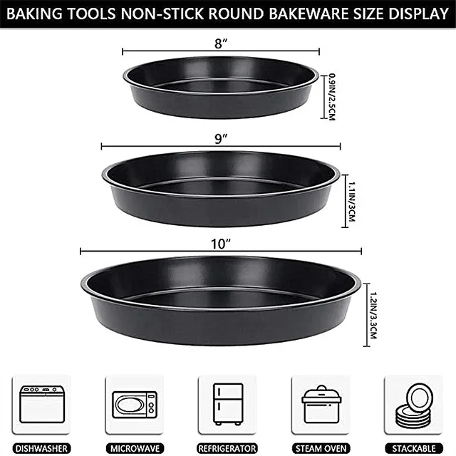 8Inch Pizza Tray Non Stick Oven Round Pizza Pan Baking Tray Tool Plate