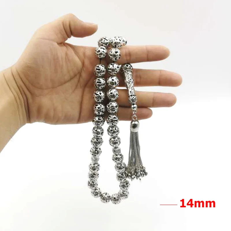 grande tamanho tasbih homens contas de metal eid presente ramadã árabe moda acessórios pulseira misbaha alta qualidade muçulmano rosário