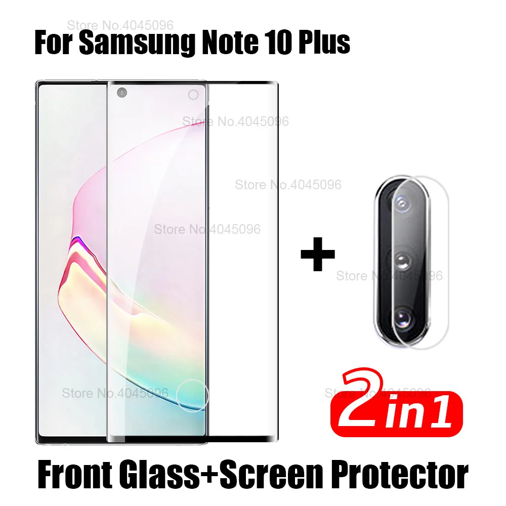 NOTE10 Plus Black 15D стекло камеры для samsung Galaxy Note 10 Plus закаленное стекло экрана протектор на для samsung Note10 Pro не 10 Plus стеклянная пленка - Цвет: NOTE10 Plus Black