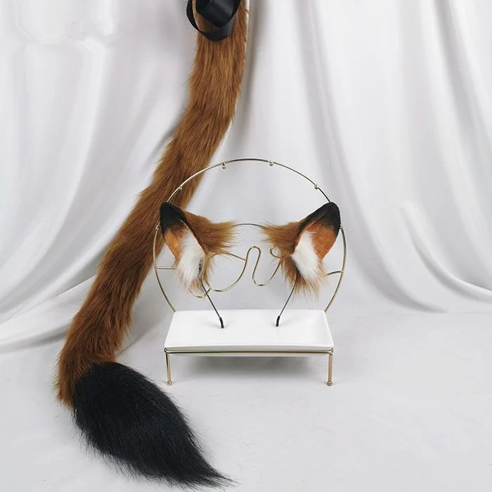 

Handmade Halloween Christmas Cosplaycostume Accessories Lion Ears Hairhoop Tail KC Headwear Headband