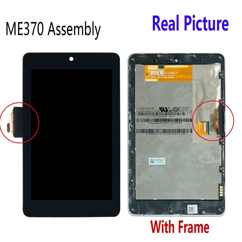 Weida 7," для Asus Google Nexus 7 1st Gen 2012 ME370 lcd кодирующий преобразователь сенсорного экрана в сборе рамка Nexus7 ME370T ME370TG lcd