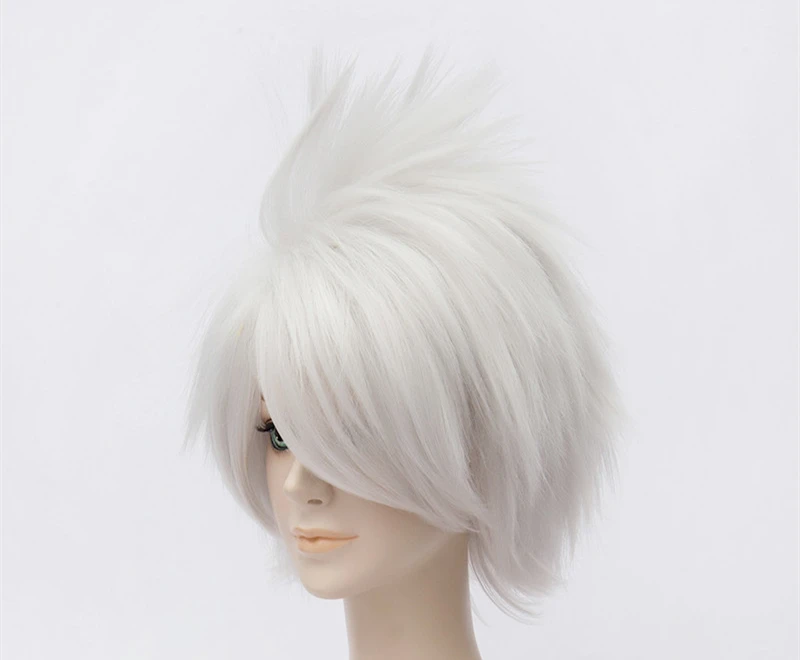 Алиса-парик 116) термостойкие волокна парик из синтетических волос аниме Наруто Хатаке Какаши серебро белый короткий Косплей парик