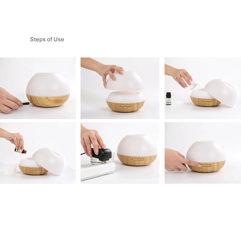 Timer LED Lamp Aromatherapy Diffuser Ultrasonic Aroma Diffuser Humidifier Electric Mist Maker Essential Oil Diffuser