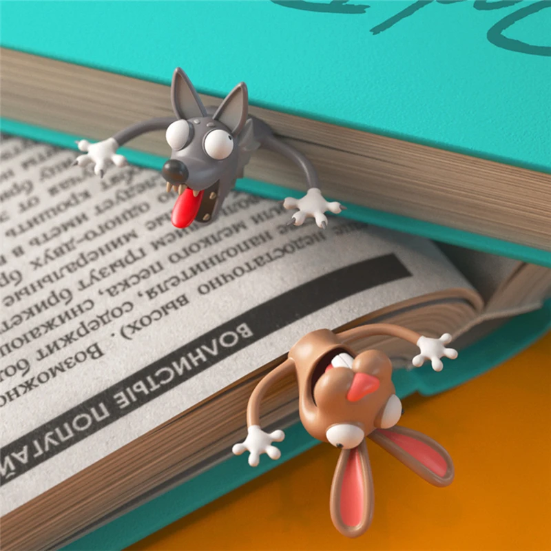 Creative 3D Stereo Bookmark Cute Cartoon Animal Marker Kawaii Cat Panda Bookmark Of Pages Kids Gifts School Stationery Supplies, animal bookmark, bookmarks stationery supplies