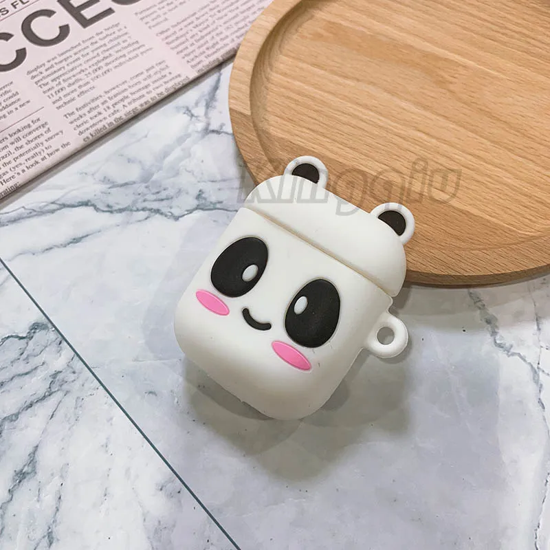Panda Забавный мультяшный чехол для Apple Airpods 3D защитный чехол милый Bluetooth чехол для наушников Модный мягкий силиконовый чехол s Чехол для гарнитуры - Цвет: Panda