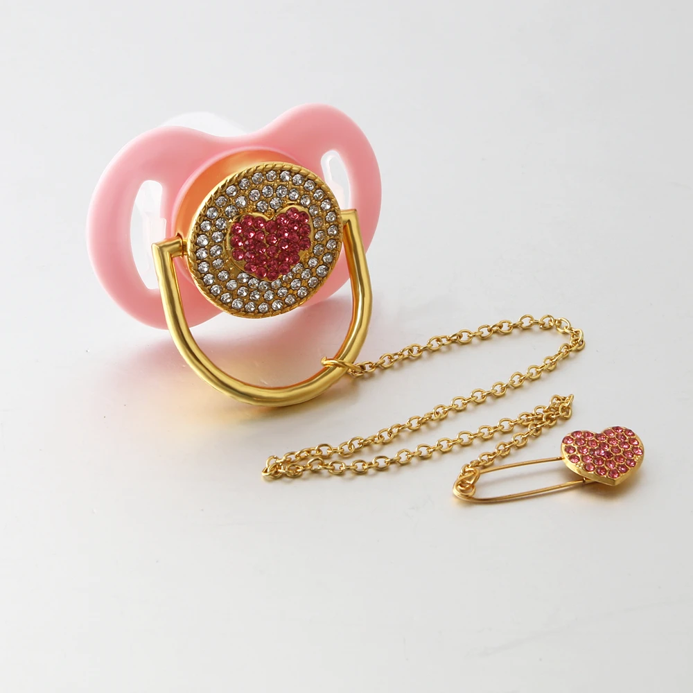 Голубое имя инициалы буквы ребенка Bling соска и соска клип BPA бесплатно пустышка Bling соска