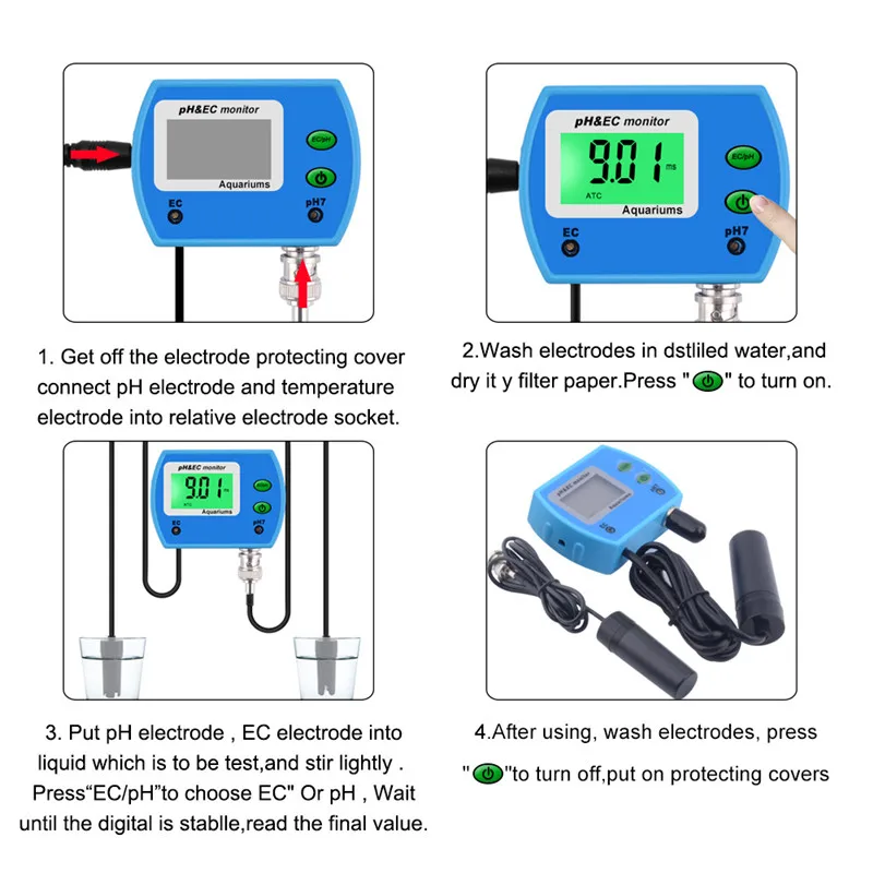 1, profissional, medidor digital de ph ce,