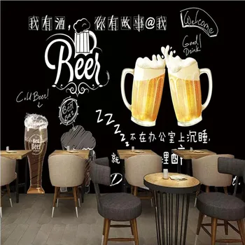 

Milofei manufacturers custom 3D black beer background wallpaper mural