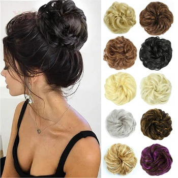 

XJBB Synthetic Hair Bun hairpiece Extensions Ring Wrap Chignon High Temperature FiberHair Piece for Women and Kids