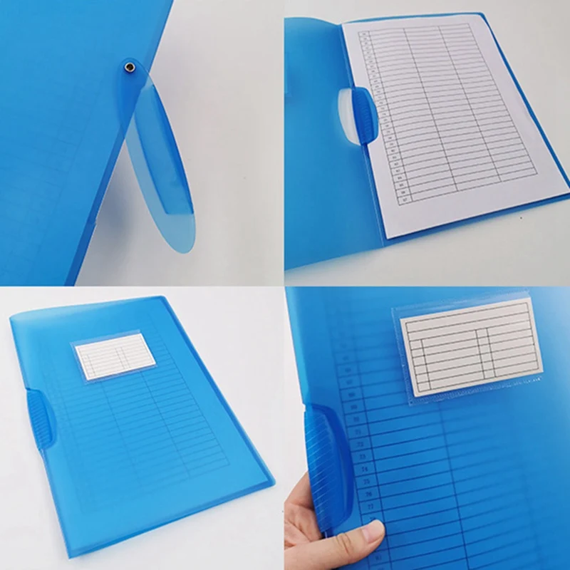 A4 Clear Document Bag Paper File Folder Legal Paper Contract File Bags Clips Stationery School Office Supplies Random Color