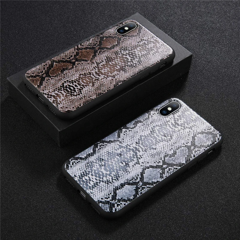 

Fashion Snake Skin Case For iPhone X XS XR XS Max 8 7 6 6s Plus 5 5s SE Leopard Print Phone Cases Soft TPU Silicone Back Cover