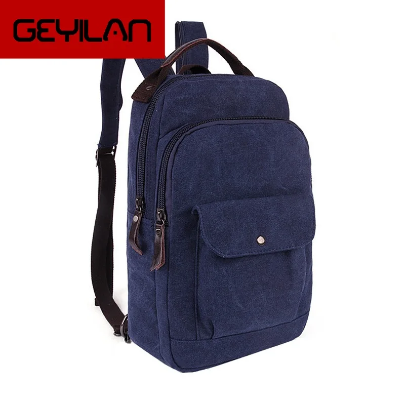 

High Quality Washing Water Canvas Bag Leisure Street Small Single Shoulder Dual Use Bag Men And Women Travel Backpack