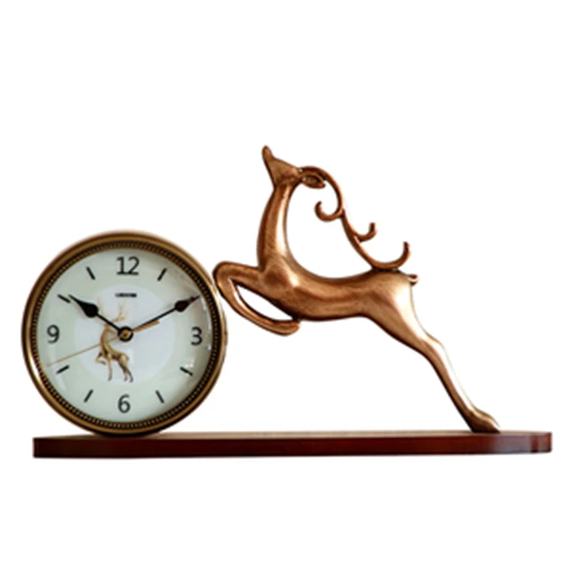 

12 Inches Silent Desktop Clock Bedroom Living Room Household Atmospheric Art Desk Clock Chinese Creative Desktop Ornaments
