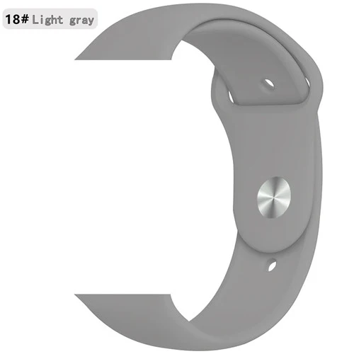 Силиконовый ремешок для apple watch 5 ремешок 40 мм 44 мм 42 мм 38 мм apple watch 4 apple watch 5 correa iwatch ремешок для часов аксессуары для часов - Цвет ремешка: light gray 18