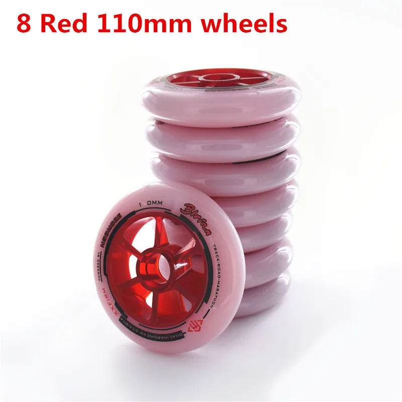 8 Red 110mm Only Профессиональные колеса для катания на коньках, роликовые коньки, колеса для MPC XXFirm 87A 65A, двухъядерный трек, гоночная покрышка для дорожного катка 100 мм 110 мм - Цвет: 8 Red 110mm Only