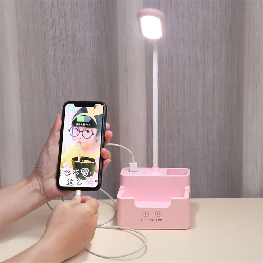  Touch Dimmable LED Desk Lamp USB Rechargeable Adjustment Message Table Light for Children Kids Read - 4000090610924