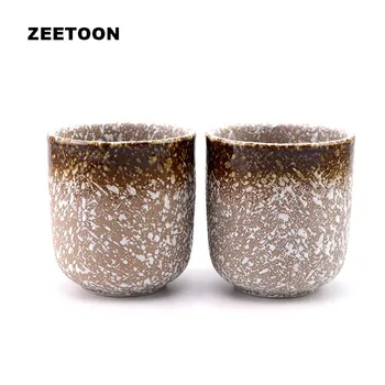 

175ml Japanese Style Vintage Coarse Pottery Teacup Snowflake Glaze Tea Cup Master Cup Ceramic Tea Set Creative Home Decoration