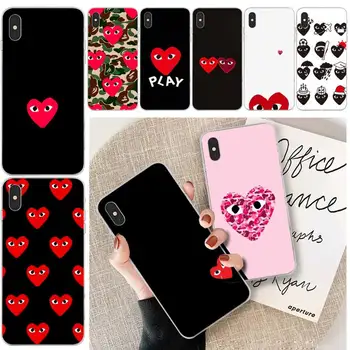 

Love Fashion Trend CDG PLAY Bling Cute Phone Case For iphone 6 6s plus 7 8 plus X XS XR XS MAX 11 11 pro 11 Pro Max Cover