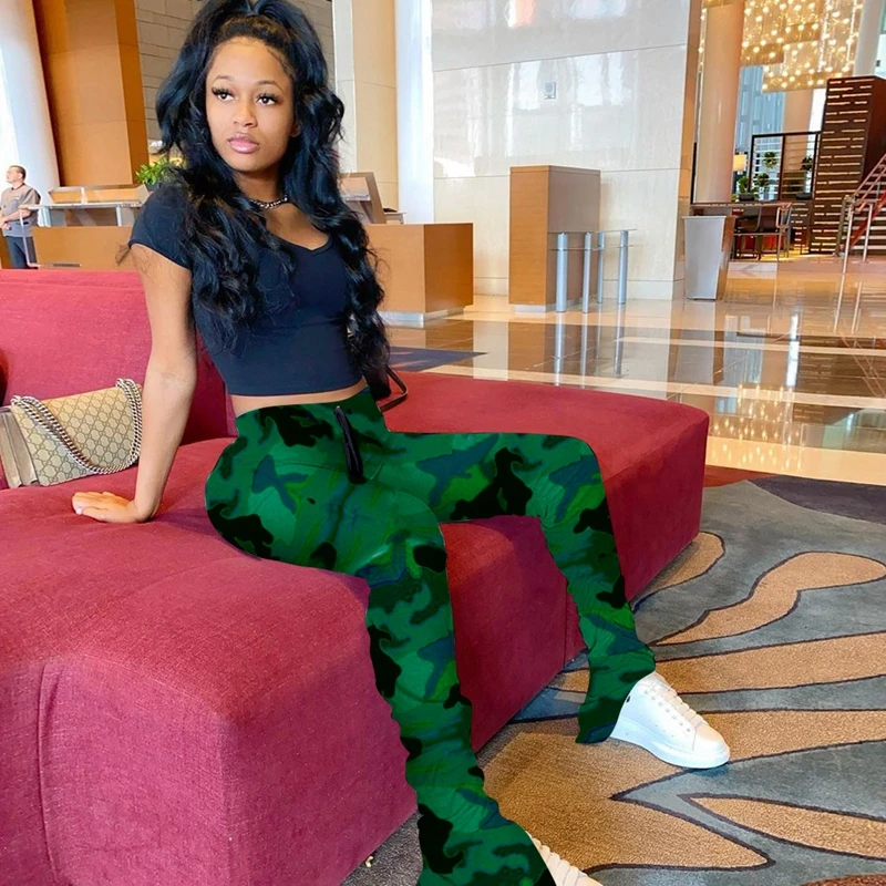 Camouflage Stacked Sweatpants Women 