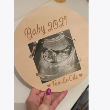

Pregnancy Announcement Plaque,Welcome baby,Photography Props,Wooden Personalized Announcement Plaque Sign