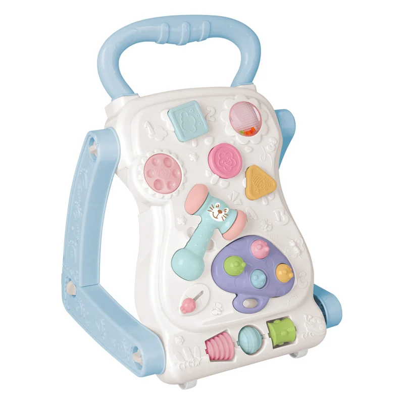 blue IMBABY baby walker Многофункциональная игрушка-ходунок треугольная структура анти-Роллер ходунки для детей обучающая игрушка-ходунок - Цвет: blue