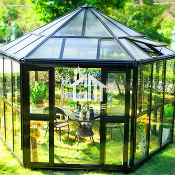 

luxury prefab hexagon greenhouse aluminum pavilion/gazebo green house