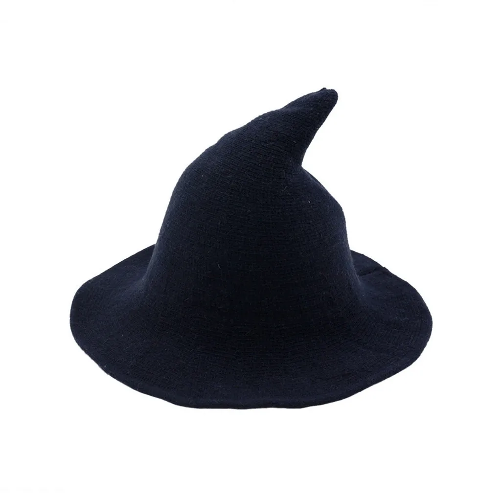 Новые зимние унисекс короткие с манжетами вязаные ведьма кепки ручной складные костюмы шляпы повседневные Большие Полями крючком уличная Подарочная шапка