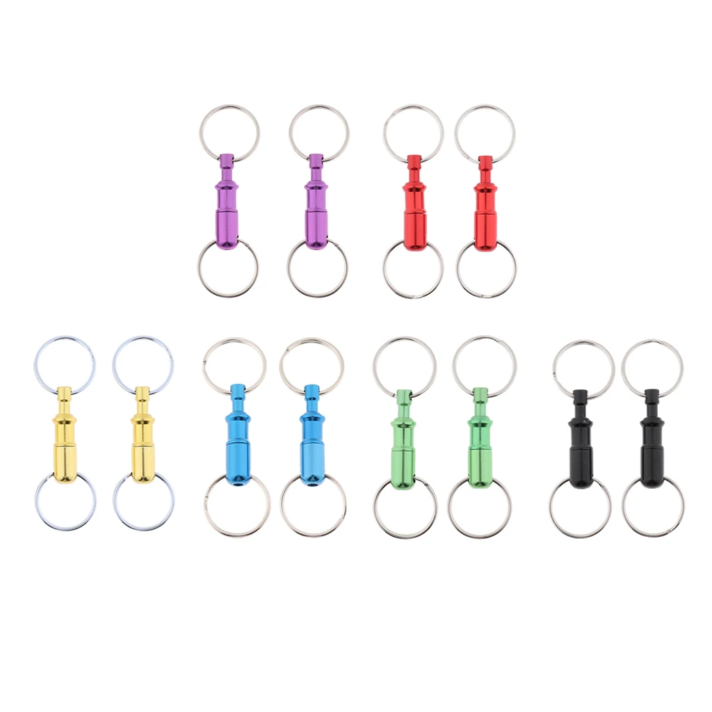 2pcs Detachable Keychain Pull Apart Quick Release Removable Key Rings